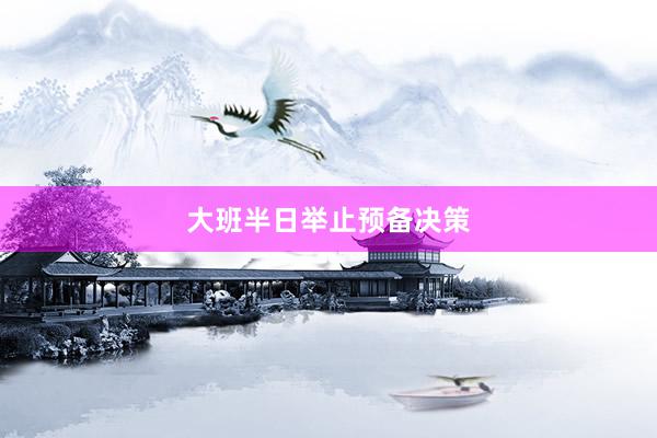 大班半日举止预备决策